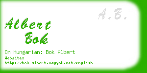 albert bok business card